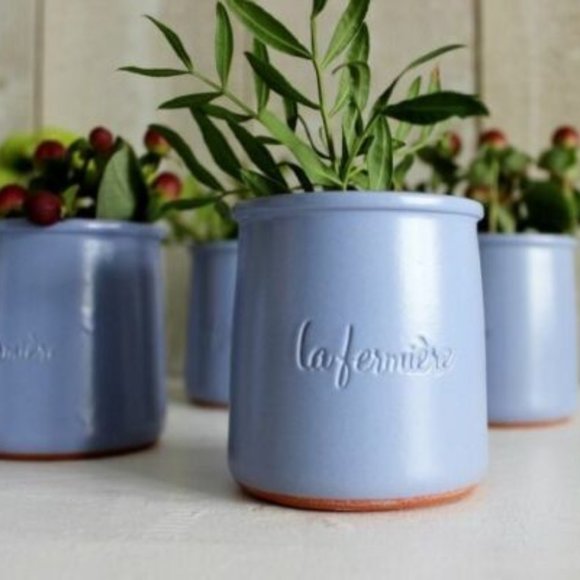 La Fermiére French Glazed Terracotta Pots set of 6 - Picture 1 of 14